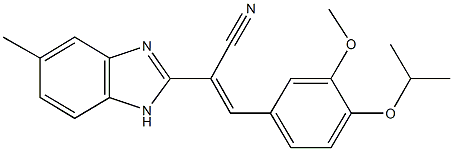 3-(4-isopropoxy-3-methoxyphenyl)-2-(5-methyl-1H-benzimidazol-2-yl)acrylonitrile Struktur