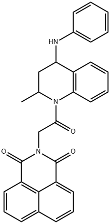 2-[2-(2-methyl-4-(phenylamino)-3,4-dihydroquinolin-1(2H)-yl)-2-oxoethyl]-1H-benzo[de]isoquinoline-1,3(2H)-dione Struktur