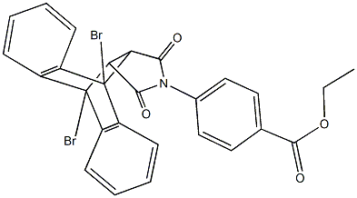 ethyl 4-(1,8-dibromo-16,18-dioxo-17-azapentacyclo[6.6.5.0~2,7~.0~9,14~.0~15,19~]nonadeca-2,4,6,9,11,13-hexaen-17-yl)benzoate Struktur