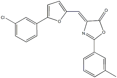 4-{[5-(3-chlorophenyl)-2-furyl]methylene}-2-(3-methylphenyl)-1,3-oxazol-5(4H)-one Struktur