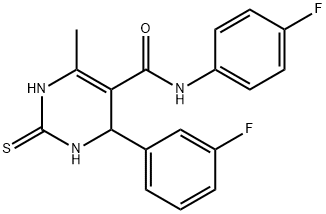 4-(3-fluorophenyl)-N-(4-fluorophenyl)-6-methyl-2-thioxo-1,2,3,4-tetrahydro-5-pyrimidinecarboxamide Struktur