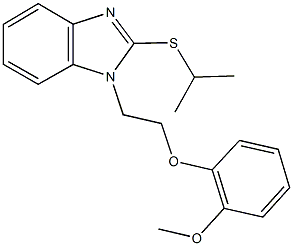 2-(isopropylsulfanyl)-1-[2-(2-methoxyphenoxy)ethyl]-1H-benzimidazole Struktur