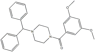 1-benzhydryl-4-(3,5-dimethoxybenzoyl)piperazine Struktur