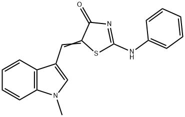 5-[(1-methyl-1H-indol-3-yl)methylene]-2-(phenylimino)-1,3-thiazolidin-4-one Struktur