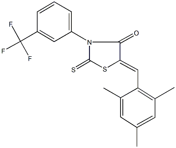 5-(mesitylmethylene)-2-thioxo-3-[3-(trifluoromethyl)phenyl]-1,3-thiazolidin-4-one Struktur