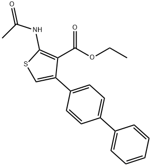 ethyl 2-(acetylamino)-4-[1,1'-biphenyl]-4-yl-3-thiophenecarboxylate Struktur