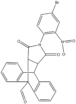 17-{4-bromo-2-[hydroxy(oxido)amino]phenyl}-16,18-dioxo-17-azapentacyclo[6.6.5.0~2,7~.0~9,14~.0~15,19~]nonadeca-2,4,6,9,11,13-hexaene-1-carbaldehyde Struktur