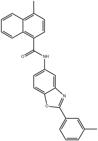 4-methyl-N-[2-(3-methylphenyl)-1,3-benzoxazol-5-yl]-1-naphthamide Struktur