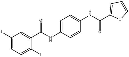 N-{4-[(2,5-diiodobenzoyl)amino]phenyl}-2-furamide Struktur