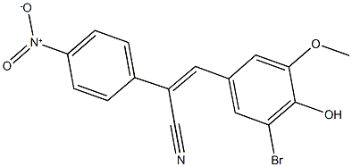 3-(3-bromo-4-hydroxy-5-methoxyphenyl)-2-{4-nitrophenyl}acrylonitrile Struktur