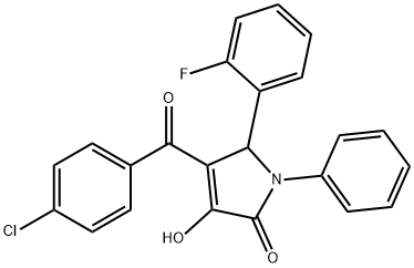 4-(4-chlorobenzoyl)-5-(2-fluorophenyl)-3-hydroxy-1-phenyl-1,5-dihydro-2H-pyrrol-2-one Struktur