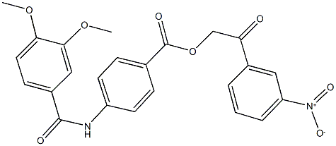 2-{3-nitrophenyl}-2-oxoethyl 4-[(3,4-dimethoxybenzoyl)amino]benzoate Struktur