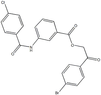 2-(4-bromophenyl)-2-oxoethyl 3-[(4-chlorobenzoyl)amino]benzoate Struktur