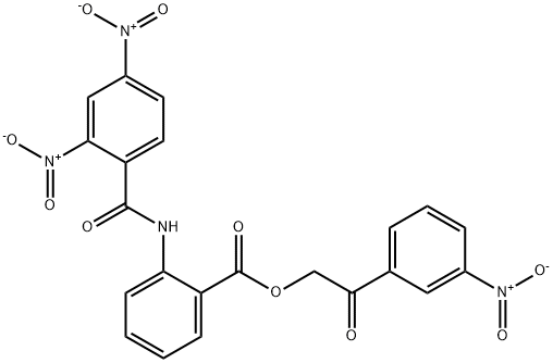 2-{3-nitrophenyl}-2-oxoethyl 2-({2,4-dinitrobenzoyl}amino)benzoate Structure