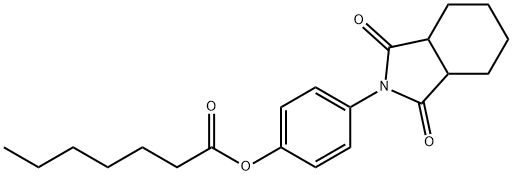 4-(1,3-dioxooctahydro-2H-isoindol-2-yl)phenyl heptanoate Struktur