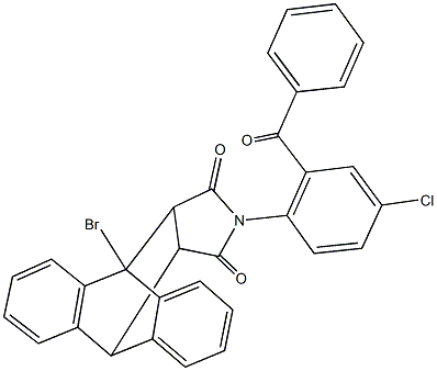 17-(2-benzoyl-4-chlorophenyl)-1-bromo-17-azapentacyclo[6.6.5.0~2,7~.0~9,14~.0~15,19~]nonadeca-2,4,6,9,11,13-hexaene-16,18-dione Struktur