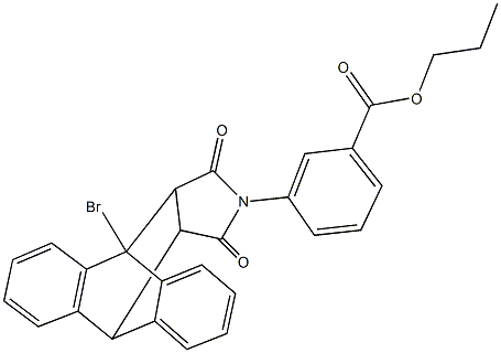 propyl 3-(1-bromo-16,18-dioxo-17-azapentacyclo[6.6.5.0~2,7~.0~9,14~.0~15,19~]nonadeca-2,4,6,9,11,13-hexaen-17-yl)benzoate Struktur