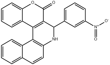 3-{3-nitrophenyl}-3,4-dihydro-2H-benzo[f]chromeno[3,4-c]quinolin-2-one Struktur