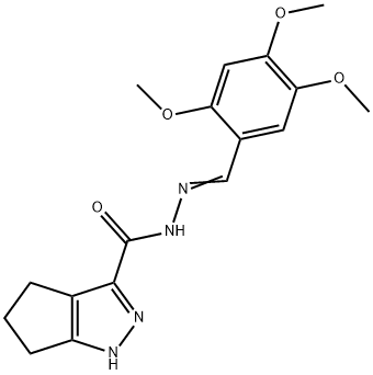 N'-(2,4,5-trimethoxybenzylidene)-1,4,5,6-tetrahydrocyclopenta[c]pyrazole-3-carbohydrazide Struktur