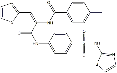 4-methyl-N-[1-({4-[(1,3-thiazol-2-ylamino)sulfonyl]anilino}carbonyl)-2-(2-thienyl)vinyl]benzamide Struktur