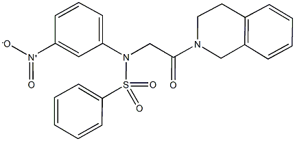 N-[2-(3,4-dihydro-2(1H)-isoquinolinyl)-2-oxoethyl]-N-{3-nitrophenyl}benzenesulfonamide Struktur