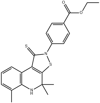 ethyl 4-(4,4,6-trimethyl-1-thioxo-4,5-dihydroisothiazolo[5,4-c]quinolin-2(1H)-yl)benzoate Struktur