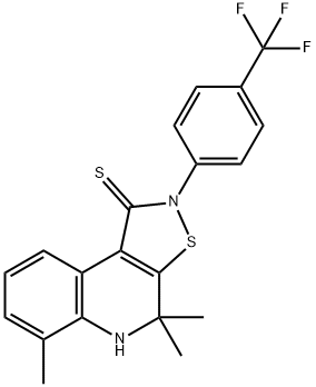 4,4,6-trimethyl-2-[4-(trifluoromethyl)phenyl]-4,5-dihydroisothiazolo[5,4-c]quinoline-1(2H)-thione Struktur