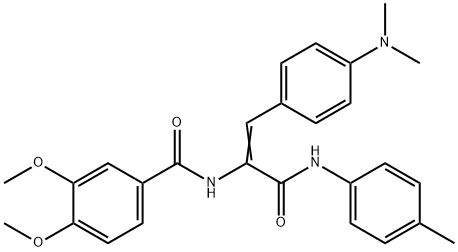 N-[2-[4-(dimethylamino)phenyl]-1-(4-toluidinocarbonyl)vinyl]-3,4-dimethoxybenzamide Struktur