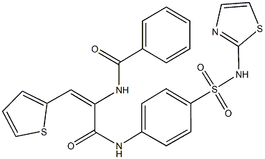 N-[1-({4-[(1,3-thiazol-2-ylamino)sulfonyl]anilino}carbonyl)-2-(2-thienyl)vinyl]benzamide Struktur