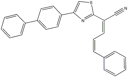 2-(4-[1,1'-biphenyl]-4-yl-1,3-thiazol-2-yl)-5-phenyl-2,4-pentadienenitrile Struktur