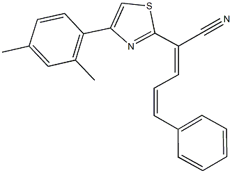 2-[4-(2,4-dimethylphenyl)-1,3-thiazol-2-yl]-5-phenyl-2,4-pentadienenitrile Struktur