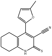 4-(5-methyl-2-furyl)-2-thioxo-1,2,5,6,7,8-hexahydro-3-quinolinecarbonitrile Struktur