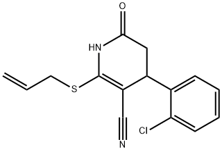 2-(allylsulfanyl)-4-(2-chlorophenyl)-6-oxo-1,4,5,6-tetrahydro-3-pyridinecarbonitrile Struktur