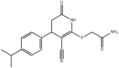 2-{[3-cyano-4-(4-isopropylphenyl)-6-oxo-1,4,5,6-tetrahydro-2-pyridinyl]sulfanyl}acetamide Structure