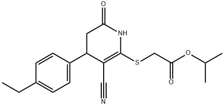 isopropyl {[3-cyano-4-(4-ethylphenyl)-6-oxo-1,4,5,6-tetrahydro-2-pyridinyl]sulfanyl}acetate Struktur