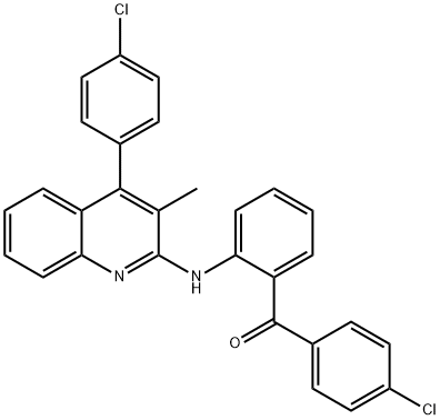 (4-chlorophenyl)(2-{[4-(4-chlorophenyl)-3-methylquinolin-2-yl]amino}phenyl)methanone Struktur