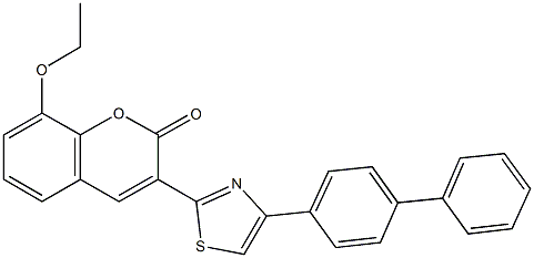 3-(4-[1,1'-biphenyl]-4-yl-1,3-thiazol-2-yl)-8-ethoxy-2H-chromen-2-one Struktur