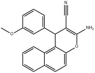 3-amino-1-(3-methoxyphenyl)-1H-benzo[f]chromene-2-carbonitrile Struktur