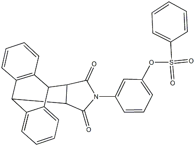 3-(16,18-dioxo-17-azapentacyclo[6.6.5.0~2,7~.0~9,14~.0~15,19~]nonadeca-2,4,6,9,11,13-hexaen-17-yl)phenyl benzenesulfonate Struktur