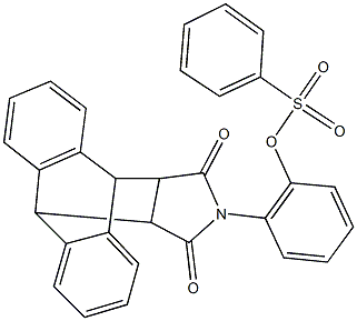 2-(16,18-dioxo-17-azapentacyclo[6.6.5.0~2,7~.0~9,14~.0~15,19~]nonadeca-2,4,6,9,11,13-hexaen-17-yl)phenyl benzenesulfonate Struktur