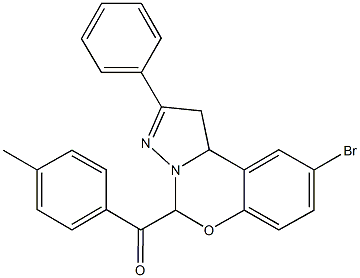 (9-bromo-2-phenyl-1,10b-dihydropyrazolo[1,5-c][1,3]benzoxazin-5-yl)(4-methylphenyl)methanone Struktur