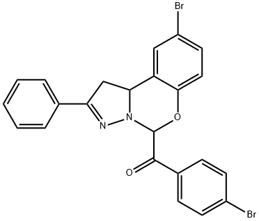 (4-bromophenyl)(9-bromo-2-phenyl-1,10b-dihydropyrazolo[1,5-c][1,3]benzoxazin-5-yl)methanone Struktur