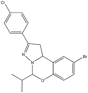 9-bromo-2-(4-chlorophenyl)-5-(1-methylethyl)-1,10b-dihydropyrazolo[1,5-c][1,3]benzoxazine Struktur