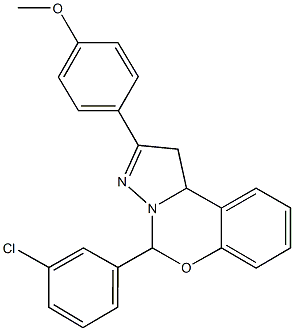 5-(3-chlorophenyl)-2-(4-methoxyphenyl)-1,10b-dihydropyrazolo[1,5-c][1,3]benzoxazine Struktur