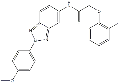 N-[2-(4-methoxyphenyl)-2H-1,2,3-benzotriazol-5-yl]-2-(2-methylphenoxy)acetamide Struktur