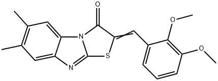 2-(2,3-dimethoxybenzylidene)-6,7-dimethyl[1,3]thiazolo[3,2-a]benzimidazol-3(2H)-one Struktur