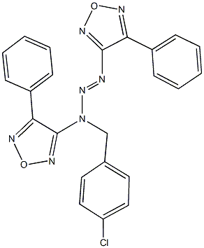 3-[1-(4-chlorobenzyl)-3-(4-phenyl-1,2,5-oxadiazol-3-yl)-2-triazenyl]-4-phenyl-1,2,5-oxadiazole Struktur