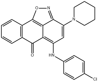 5-(4-chloroanilino)-3-(1-piperidinyl)-6H-anthra[1,9-cd]isoxazol-6-one Struktur