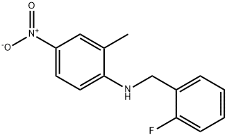 N-(2-fluorobenzyl)-2-methyl-4-nitroaniline Struktur