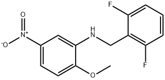 N-(2,6-difluorobenzyl)-2-methoxy-5-nitroaniline Struktur